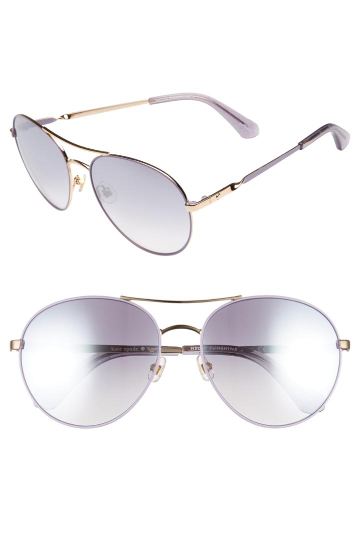 Women's Kate Spade New York Joshelle 60mm Aviator Sunglasses - Plum
