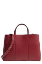 Tory Burch Block-t Leather Tote - Red
