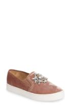 Women's Badgley Mischka Barre Crystal Embellished Slip-on Sneaker .5 M - Pink
