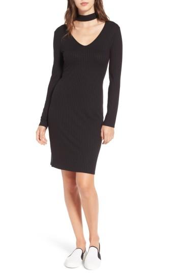Women's One Clothing Ribbed Choker Dress - Black