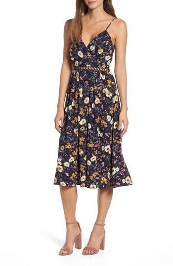 Women's J.o.a. Floral Midi Dress - Blue