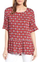 Women's Pleione Drop Waist Print Tunic - Red