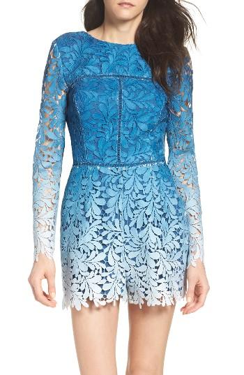 Women's Adelyn Rae Ombre Lace Romper - Blue