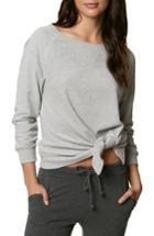 Women's O'neill Kona Tie Front Fleece Sweatshirt - Grey