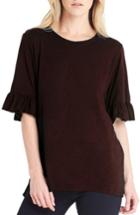 Women's Michael Stars Ruffle Sleeve Top, Size - Burgundy