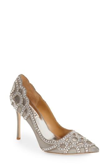Women's Badgley Mischka 'rouge Ii' Crystal Pointy Toe Pump .5 M - Metallic