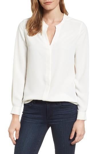 Women's Anne Klein Mix Media Blouse - White