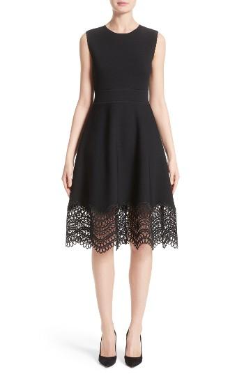 Women's Lela Rose Lace Hem Dress