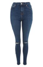 Women's Topshop Jamie Ripped Skinny Jeans X 30 - Blue