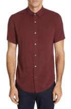 Men's Emporio Armani Trim Fit Short Sleeve Dress Shirt - Burgundy