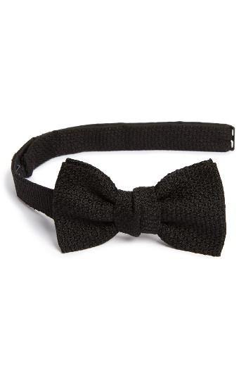 Men's Lanvin New Classic Texture Knit Silk Bow Tie, Size - Black