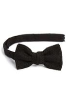 Men's Lanvin New Classic Texture Knit Silk Bow Tie, Size - Black