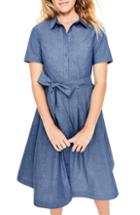 Women's Boden Anastasia Tie Front Shirtdress (similar To 14w-16w) - Blue