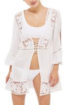 Women's Topshop Lace-up Cover-up Caftan - White