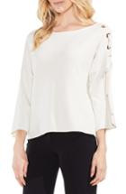 Women's Vince Camuto Lace-up Bell Sleeve Sweater, Size - White