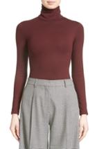 Women's Victoria Beckham Jersey Turtleneck Bodysuit, Size - Burgundy