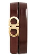 Men's Salvatore Ferragamo Reversible Belt - Black/ Auburn/ Gold
