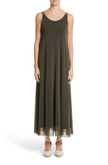 Women's Fuzzi Tulle Strappy Maxi Dress - Green