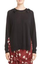 Women's Simone Rocha Big Easy Beaded Merino Wool, Silk & Cashmere Sweater