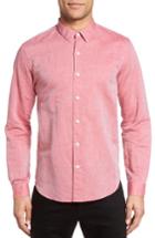 Men's Theory Rammy Trim Fit Linen & Cotton Sport Shirt - Pink