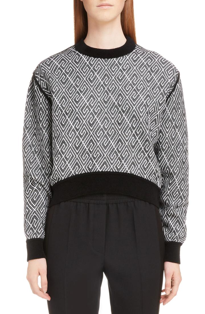 Women's Givenchy Logo Pattern Sweater - Black