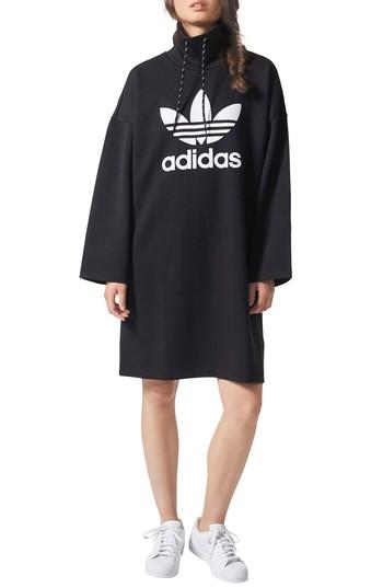Women's Adidas Originals By Pharrell Williams Hu Hiking Sweatshirt Dress - Black
