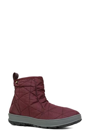 Women's Bogs Snowday Waterproof Quilted Snow Boot M - Burgundy