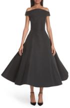 Women's Christian Siriano Strapless Flare Skirt Silk Cocktail Dress (fits Like 20w) - Black