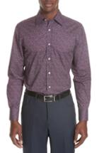 Men's Canali Classic Fit Floral Dress Shirt, Size - Red