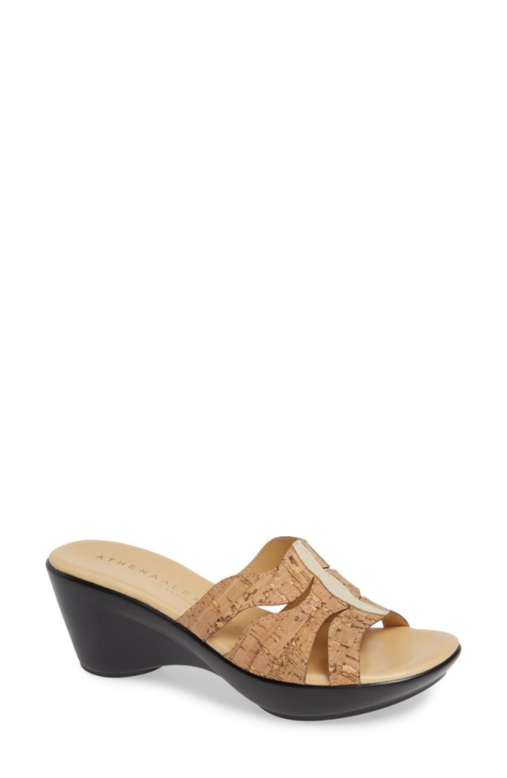 Women's Athena Alexander Sharbat Wedge Slide Sandal M - Beige