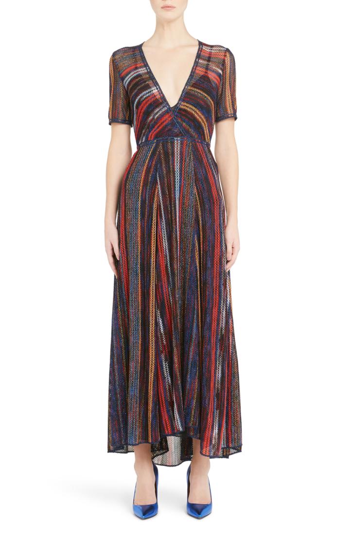 Women's Missoni Metallic Stripe Knit Dress Us / 40 It - Red