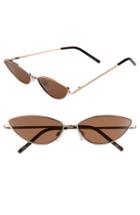 Women's Glance Eyewear 57mm Wide Cat Eye Sunglasses - Gold/ Brown