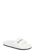 Women's Balenciaga Logo Slide Sandal Us / 39eu - White