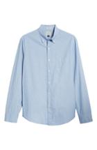 Men's J.crew Slim Fit Stretch Secret Wash Poplin Sport Shirt, Size - Blue