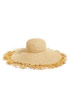 Women's Eric Javits Fringed Squishee Packable Floppy Hat -