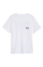 Men's Vineyard Vines American Flag Whale Graphic T-shirt - White