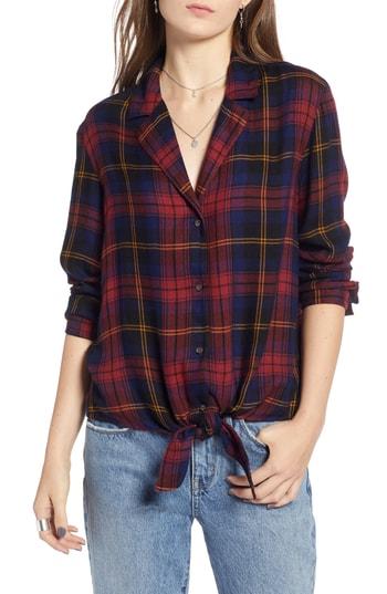 Women's Treasure & Bond Tie Front Shirt - Red
