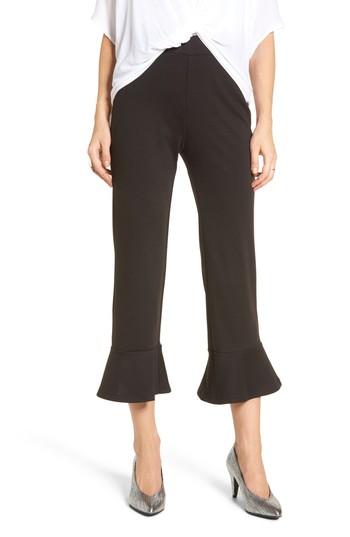 Women's Bp. Crop Ruffle Hem Pants, Size - Black