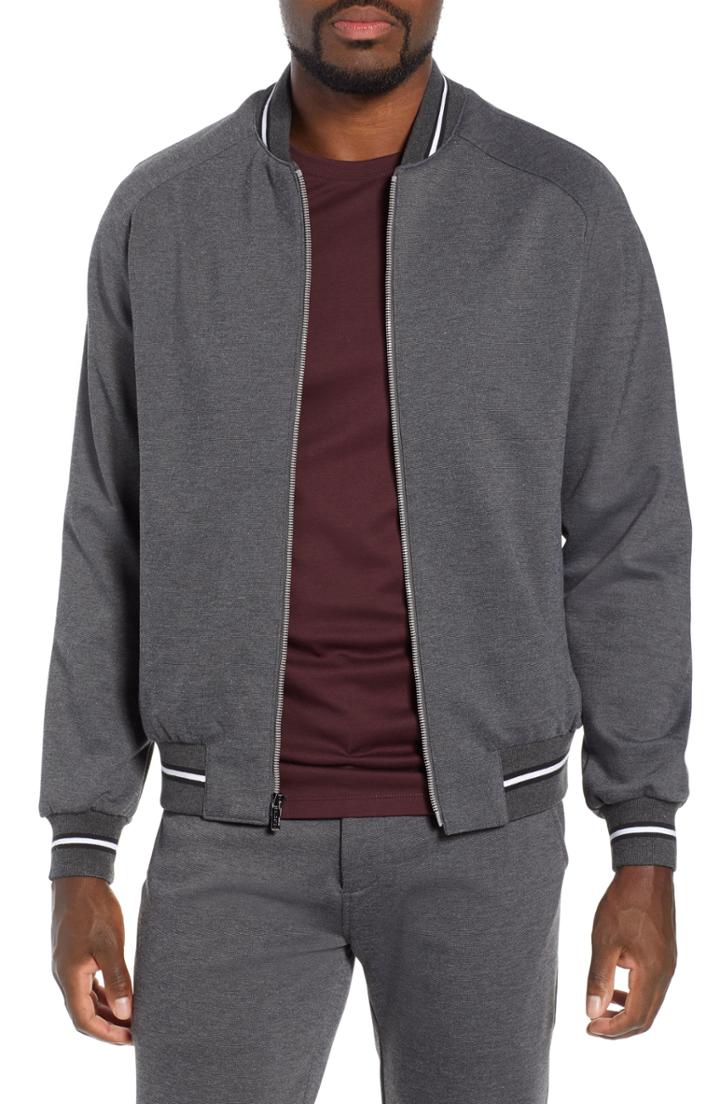 Men's Bugatchi Performance Knit Jacket - Grey