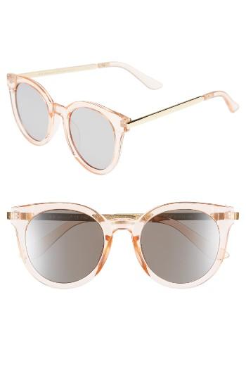 Women's A.j. Morgan Hi There 50mm Mirrored Round Sunglasses - Pink / Mirror