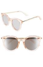 Women's A.j. Morgan Hi There 50mm Mirrored Round Sunglasses - Pink / Mirror