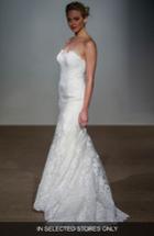 Women's Anna Maier Couture Kay Lace Silk Trumpet Gown, Size In Store Only - White