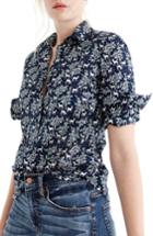 Women's J.crew Deer Print Popover Shirt - Blue