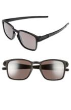 Women's Oakley Latch 52mm Polarized Rectangular Sunglasses - Matte Black/ Prizm Polar