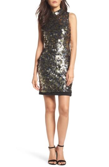 Women's French Connection Moon Rock Sparkle Sheath Dress - Grey