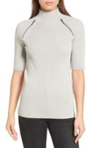 Women's Kenneth Cole New York Elbow Sleeve Mock Neck Sweater - Grey