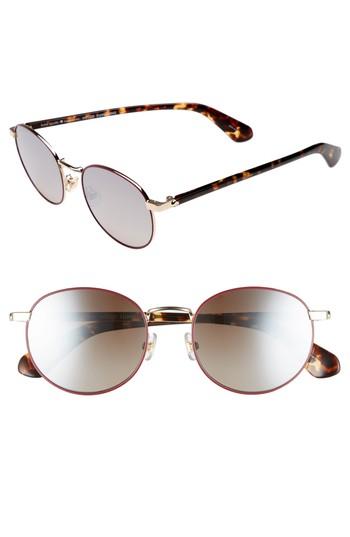 Women's Kate Spade New York Adelais 50mm Round Sunglasses - Violet Havana