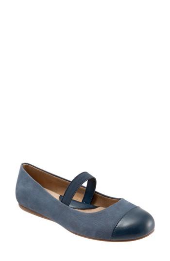 Women's Softwalk Napa Mary Jane Flat N - Blue