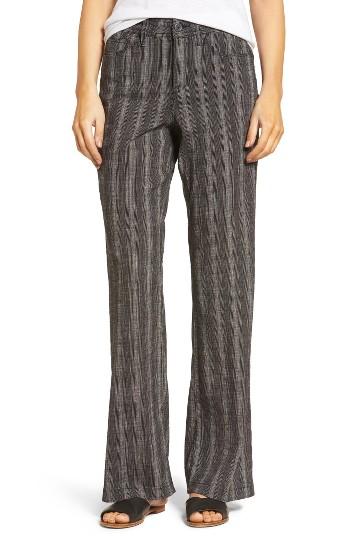 Women's Nydj 'wylie' Five-pocket Linen Trousers - Black