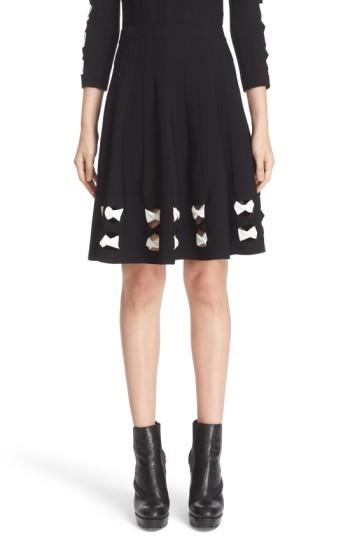 Women's Alexander Mcqueen Twisted Cutout Skirt - Black